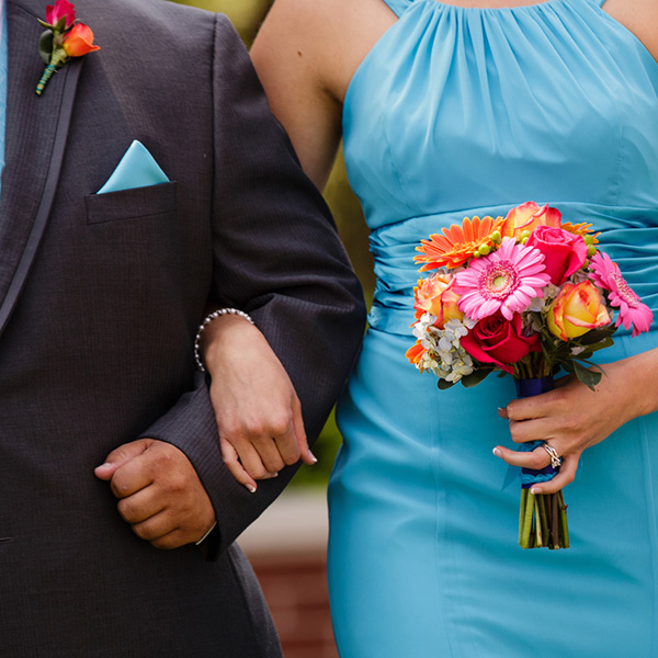 matching boutonniere and nosegay